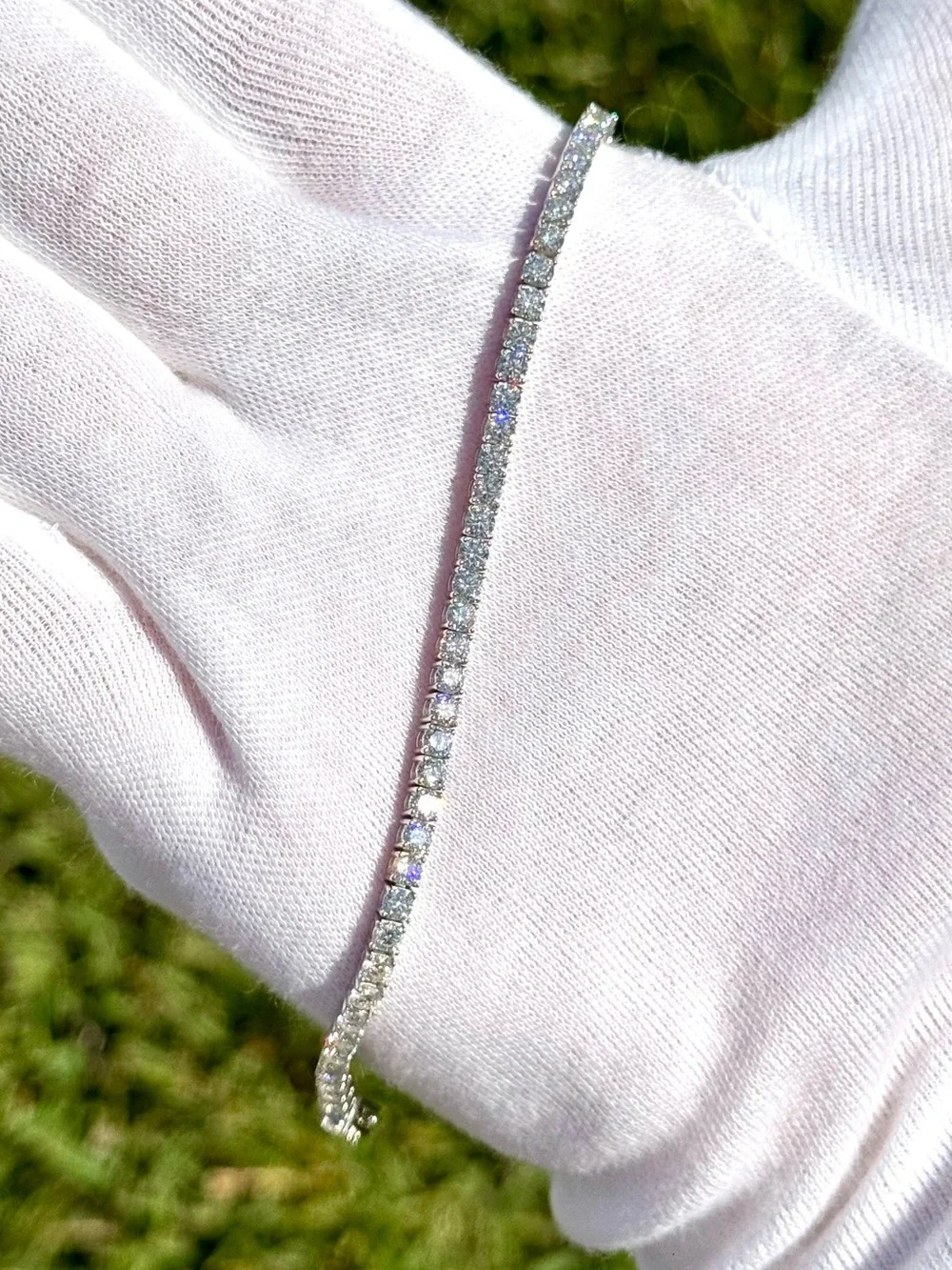 925 Silver, 5.6CTW Moissanite Tennis Bracelet